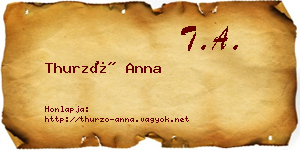 Thurzó Anna névjegykártya